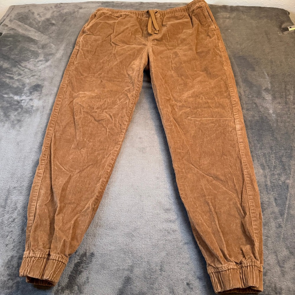 Dip Corduroy Jogger Pants Mens Extra Large Brown Elastic Waist Drawstring